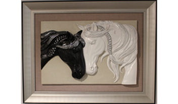 white black horse