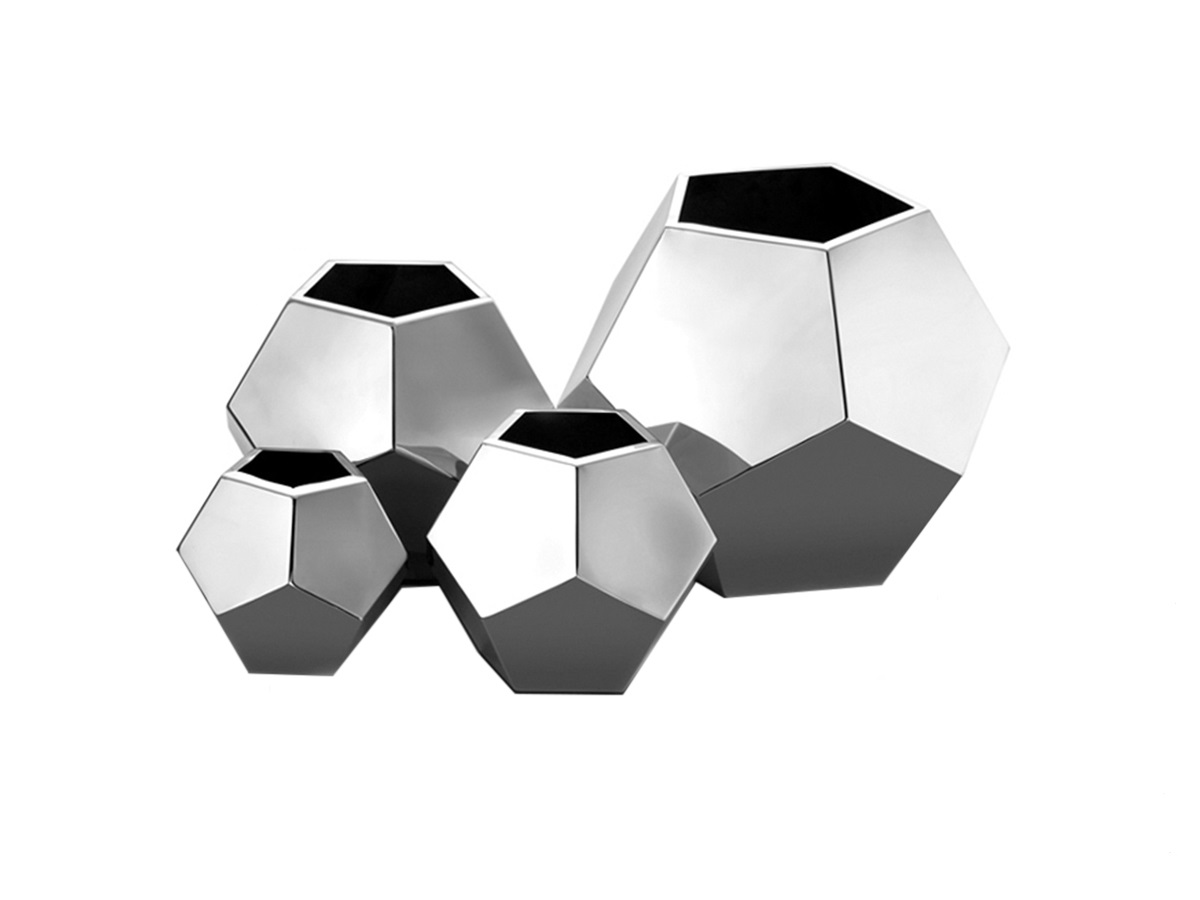 Geometric Vase Square- Silver (1)