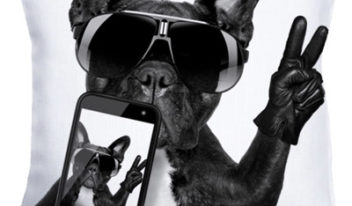 CUSHION 40×40- Dog selfie