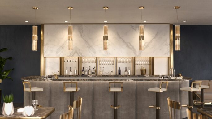 castro lighting halma pendant gold plated brass zola bar chair